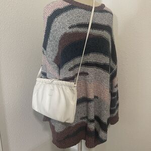 Vintage Anne Klein for Calderon 70s White Leather Shoulder Crossbody Purse